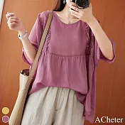 【A.Cheter】阿根廷輕盈絲棉大碼寬鬆上衣#107011F紫