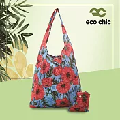 【英國ECO】時尚摺疊購物袋(100%再生環保纖維布料)-罌粟花