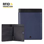 MONDAINE 瑞士國鐵 蘇黎世系列RFID防盜 6卡雙本護照夾 –Nappa藍