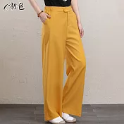 【初色】休閒顯瘦舒適寬褲-共6色-96472(M-2XL可選) L 黃色