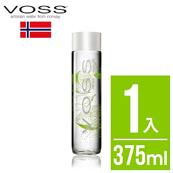 【挪威VOSS芙絲】萊姆薄荷風味氣泡礦泉水(375ml)-時尚玻璃瓶