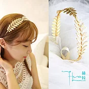 【Hera 赫拉】巴洛克風格時尚裝飾葉髮箍-2色金