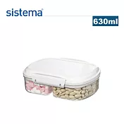 【sistema】紐西蘭製進口烘焙系列雙格扣式保鮮盒-630ml(原廠總代理)
