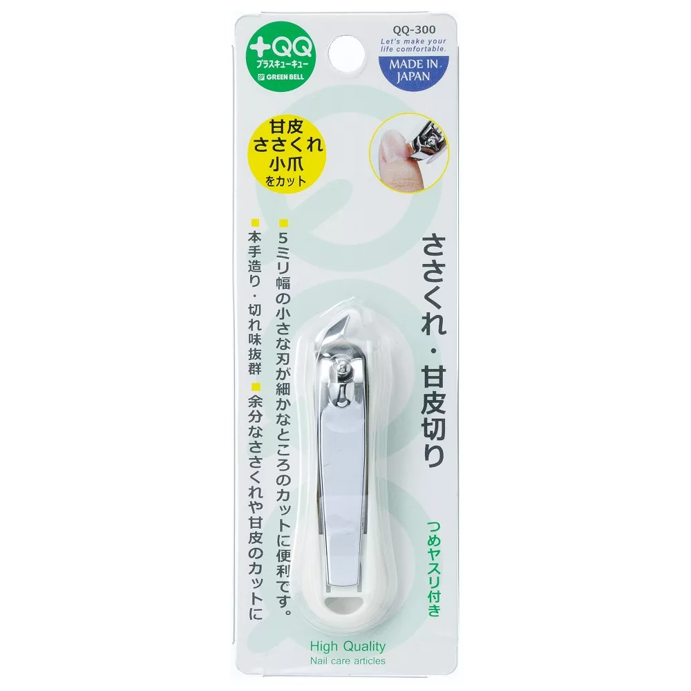 日本綠鐘+QQ不鏽鋼指甲緣去息皮斜口指甲刀(QQ-300)