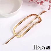 【Hera 赫拉】 韓版簡約橢圓造型愛心髮叉/髮簪-2色 金色