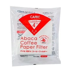 日本【CAFEC】麻纖維咖啡濾紙(CUP2─4)─100入(白色)