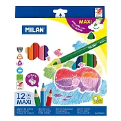 MILAN 學齡前的第一盒色鉛筆_12色(附削筆器)