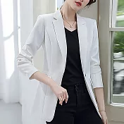 【MsMore】韓國知性魔力修身百搭西裝外套#107602 XL 白