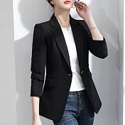 【MsMore】韓國知性魔力修身百搭西裝外套#107602 L 黑