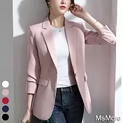 【MsMore】韓國知性魔力修身百搭西裝外套#107602 L 粉紅