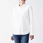 [MUJI無印良品]女超長棉水洗平織布襯衫S白色