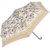 【because】日本晴雨兩用抗UV迷你勾把折傘(含傘套) ‧復古絲巾 粉