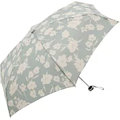 【because】日本晴雨兩用抗UV迷你折傘(含傘套) ‧藍綠小花