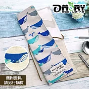 【OMORY】日式麻布手作環保餐具袋(無附餐具)-鯨魚