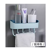 【Cap】廚房衛浴雙色雙層瀝水置物架/掛架藍綠