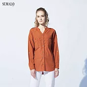 【ST.MALO】歐洲貴族經典天絲亞麻女襯衫-1931WSL磚紅棕