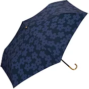 【Wpc.】日本晴雨抗UV金勾三段迷你折傘(含傘套) ‧深藍小花