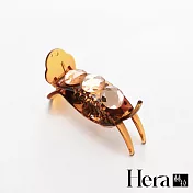 【Hera 赫拉】氣質盤髮髮飾水晶抓夾/馬尾夾-2色琥珀色