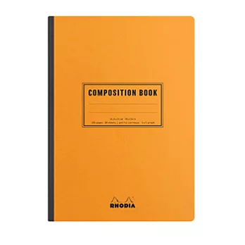 【Rhodia｜classic】compositionbook線裝校園筆記本_A5_5x5方格_80g_80張橘皮