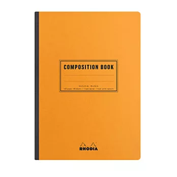 【Rhodia｜classic】compositionbook線裝校園筆記本_A5_橫線留邊_80g_80張_橘皮