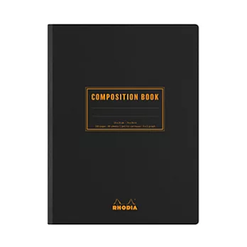 【Rhodia｜classic】compositionbook_線裝校園筆記本_B5_橫線留邊_80g_80張黑皮