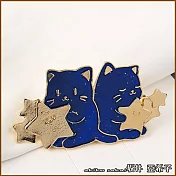 『坂井.亞希子』宇宙星空藍貓五角星造型髮夾 -貓咪抱星款