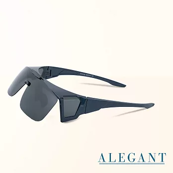 【ALEGANT】多功能可掀雲海藍偏光墨鏡/MIT/掀蓋式/外掛式/上掀/全罩式/車用UV400太陽眼鏡/戶外休閒套鏡
