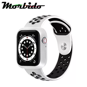Morbido蒙彼多Apple Watch 6/SE 44mm透氣矽膠運動錶帶 黑白