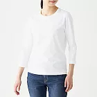 [MUJI無印良品]女印度棉天竺七分袖T恤XL白色