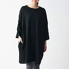 [MUJI無印良品]女有機棉緊密天竺織洋裝ONE SIZE黑色