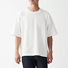 [MUJI無印良品]輕鬆保養聚酯纖維針織T恤L~XL白色