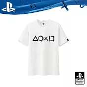PlayStation 幾何元素符號 水墨洗染風T恤-白色(OLP-TEE-05)OLP-TEE-05M