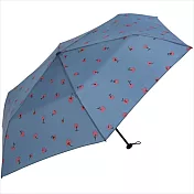 【日本nifty colors】日本抗UV晴雨兩用超輕量迷你折傘 ‧小花點綴(灰藍)