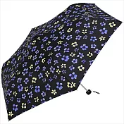 【日本nifty colors】日本抗UV晴雨兩用迷你折傘 ‧紫花地丁(黑)