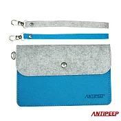 【ANTIPEEP】極簡時尚厚版手提小包/手機包/護照包-天藍+灰
