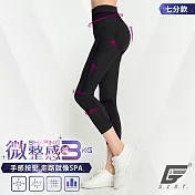 GIAT台灣製視覺-3KG微整機能塑型褲(七分款) XL 經典黑