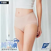 GIAT 台灣製碘紗抗菌萊卡無縫美臀褲(中腰款)M-L膚色
