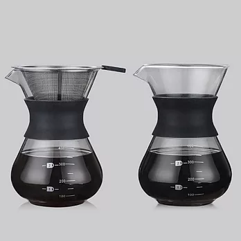 PinUpin 耐高溫玻璃手冲咖啡壺/濾咖啡壺400ML