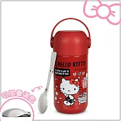 Hello Kitty 304不鏽鋼 雙層真空食物燜燒罐500ml附匙-糖果紅