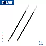 MILAN CAPSULE / COMPACT 系列原子筆補充筆芯_(4色可選) 1.0mm （2入） 黑