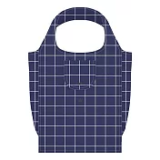 【Q-lia】折疊式收納印花環保購物袋 ‧方格藍