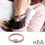 【Hera 赫拉】 高質感太陽花麻花髮圈/髮束/2入組-6色粉