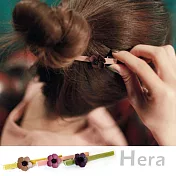 【Hera 赫拉】 韓款立體山茶花朵緞帶髮夾/邊夾/一字夾-3色黃底