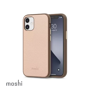 Moshi Overture for iPhone 12/12pro磁吸可拆式卡夾型皮套玫瑰粉