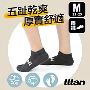 【titan】太肯 五趾舒壓生活踝襪(22-25cm)M深灰