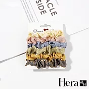 【Hera 赫拉】韓國布藝綢緞面大腸圈/盤髮髮圈六入組-2款純色款