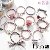 【Hera 赫拉】毛球珍珠罐裝12入髮圈-3色粉
