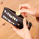 CHENSON真皮 8卡超薄卡包零錢包 (W19030-3)黑