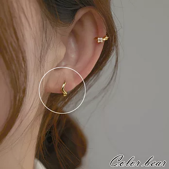 【卡樂熊】S925純銀氣質亮鑽耳骨造型耳環(三款)-V型圓點