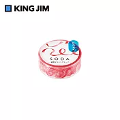 【KING JIM】HITOTOKI SODA 透明PET卷狀膠帶 15MM 紅絲帶 (CMT15-004)